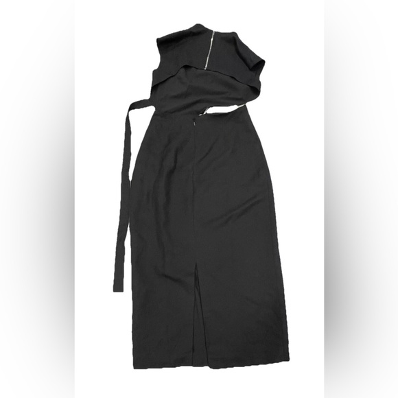 Third Form Cutout Maxi  Dress Womens XS Slit Lined Sexy Goth Linen Cotton Blend - Picture 5 of 13